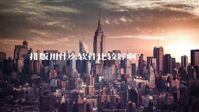 排版用什么软件比较好啊？